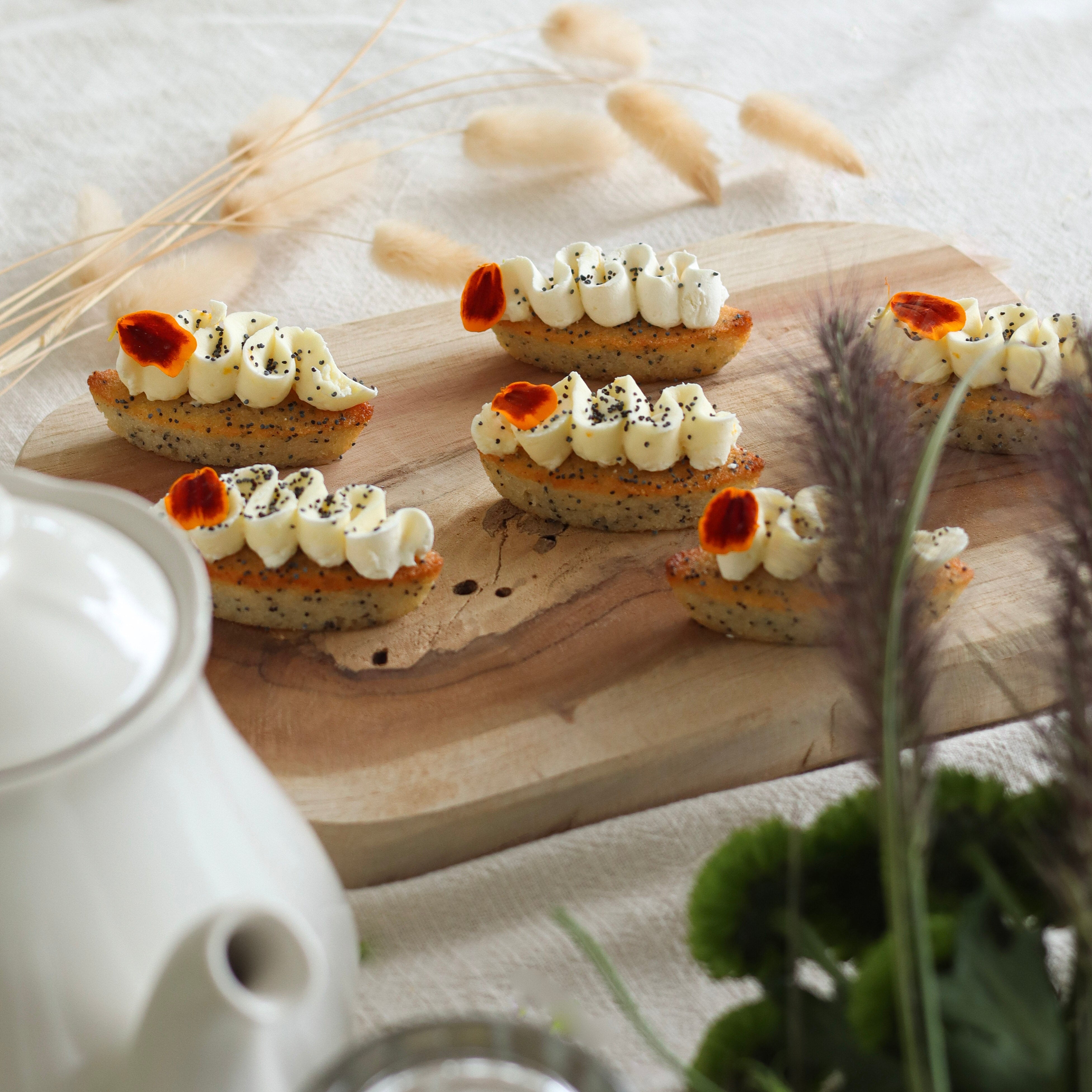 Le plateau de 20 financiers orange et pavot